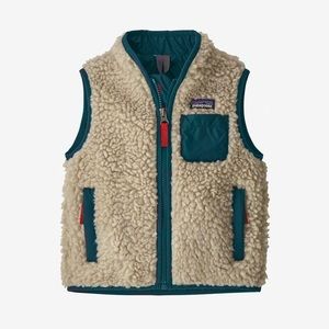 Patagonia Retro-X Fleece Vest in Cream and Teal